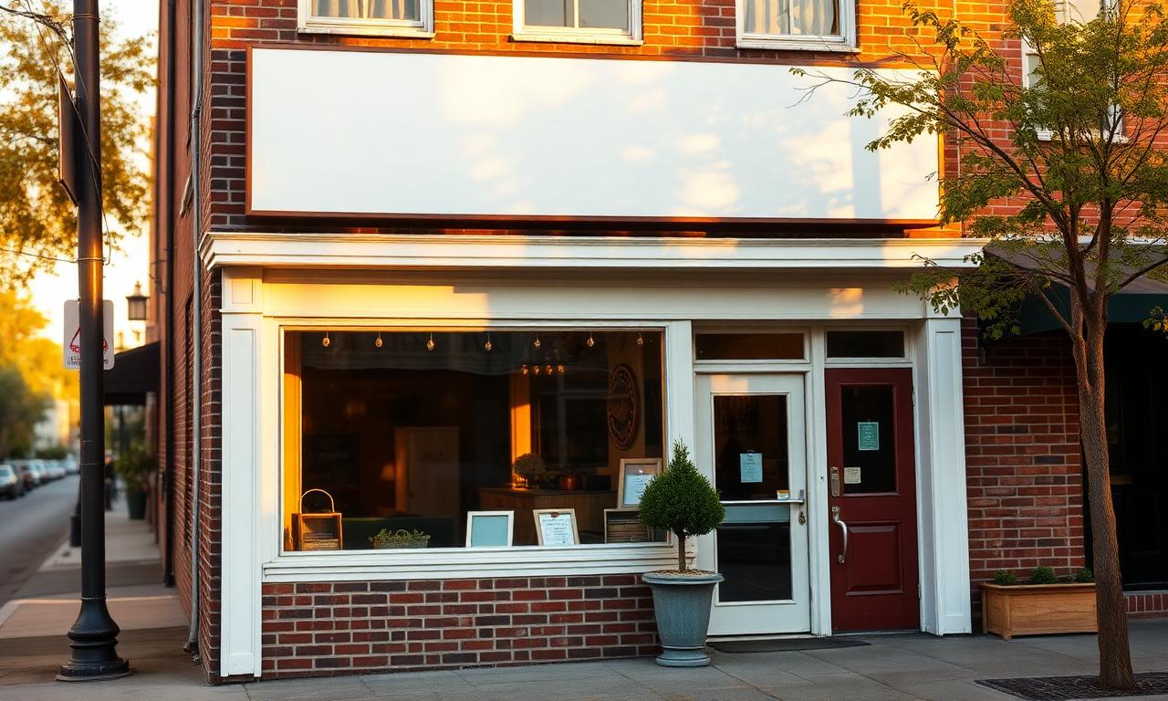 Charming small New England storefront at golden hour — Google Business Profile optimization for MA contractors